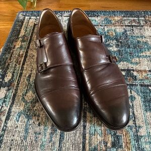 Paul Stewart Dandy double monk strap leather shoe size 43 1/2 10.5